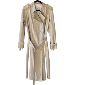 Vintage London Fog Long Trench Coat Women’s Cream Double Breasted